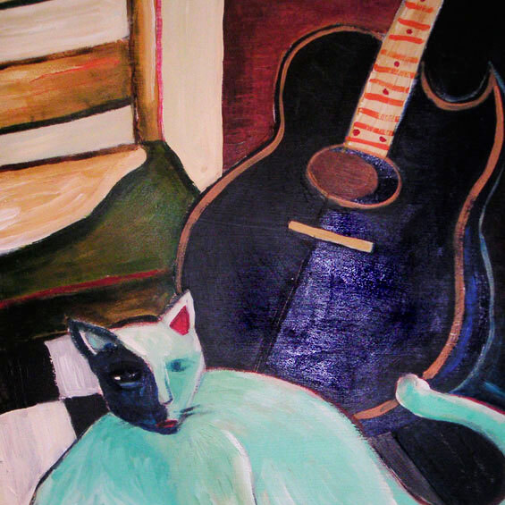 Gato Verde acrylic on board
